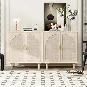 ZHUXIANG Rattan Cabinet - Modern Storage Sideboard