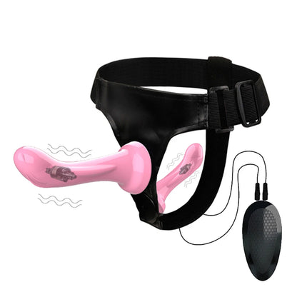 Double Dildo Vibrators For Lesbian  Bondage Harness Strap On Sex Toys For Women