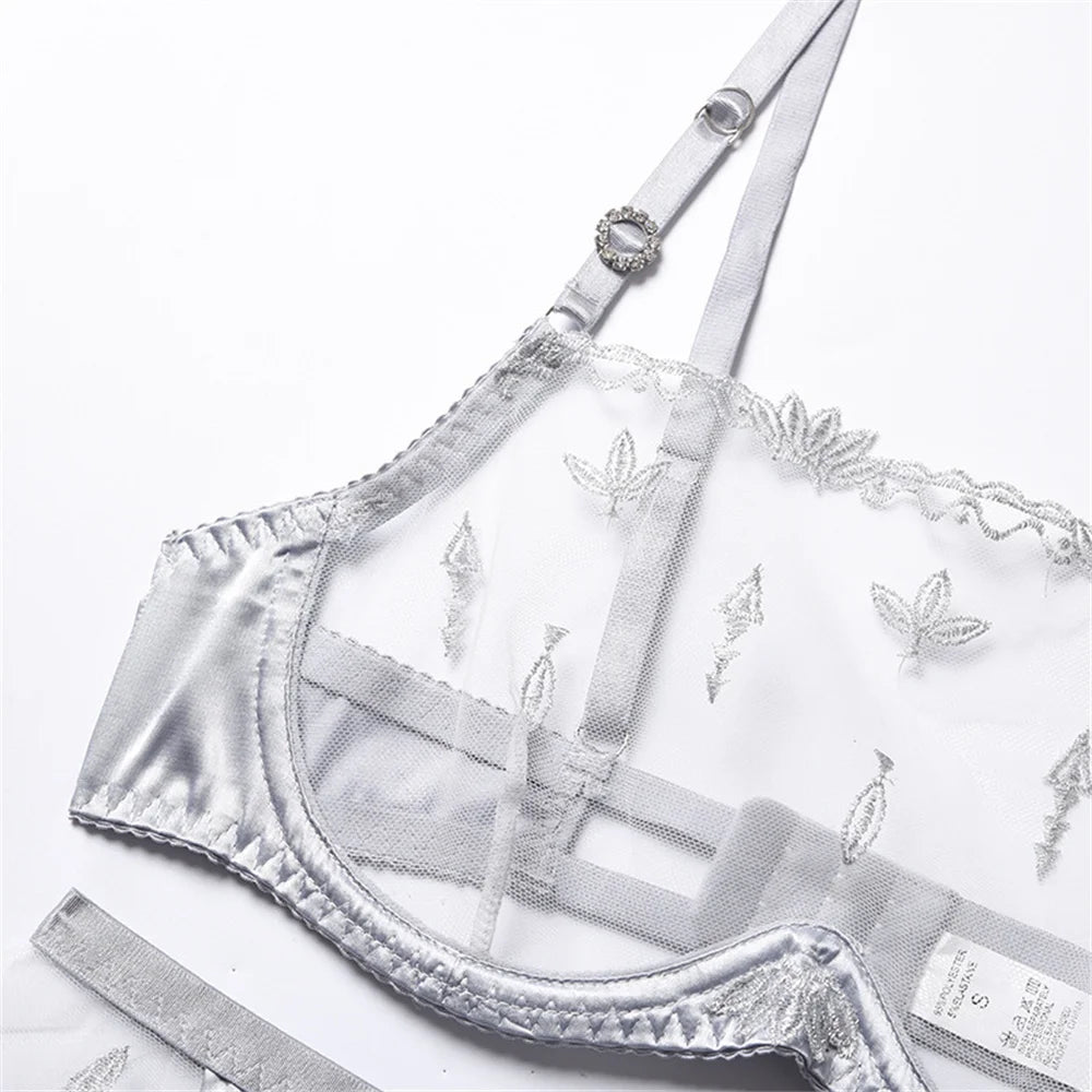 Miflame-Lingerie Women's see-through bra set