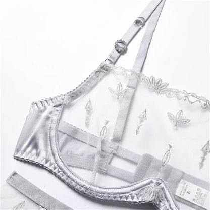 Miflame-Lingerie Women's see-through bra set