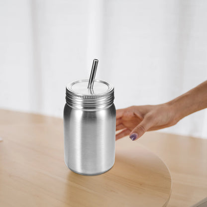 2 pcs Stainless Steel Mason Jars