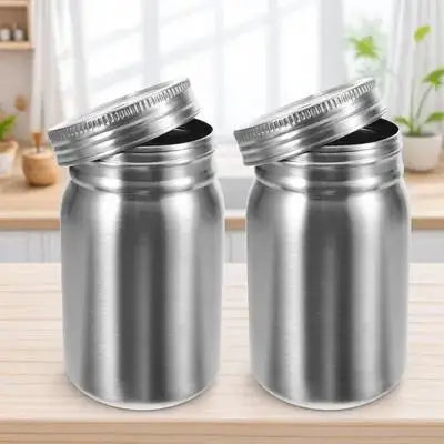 2 pcs Stainless Steel Mason Jars
