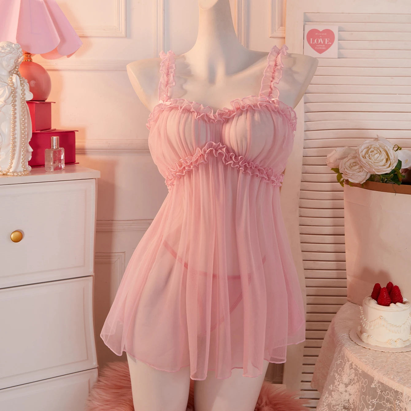 Elegant Lace Babydoll Set