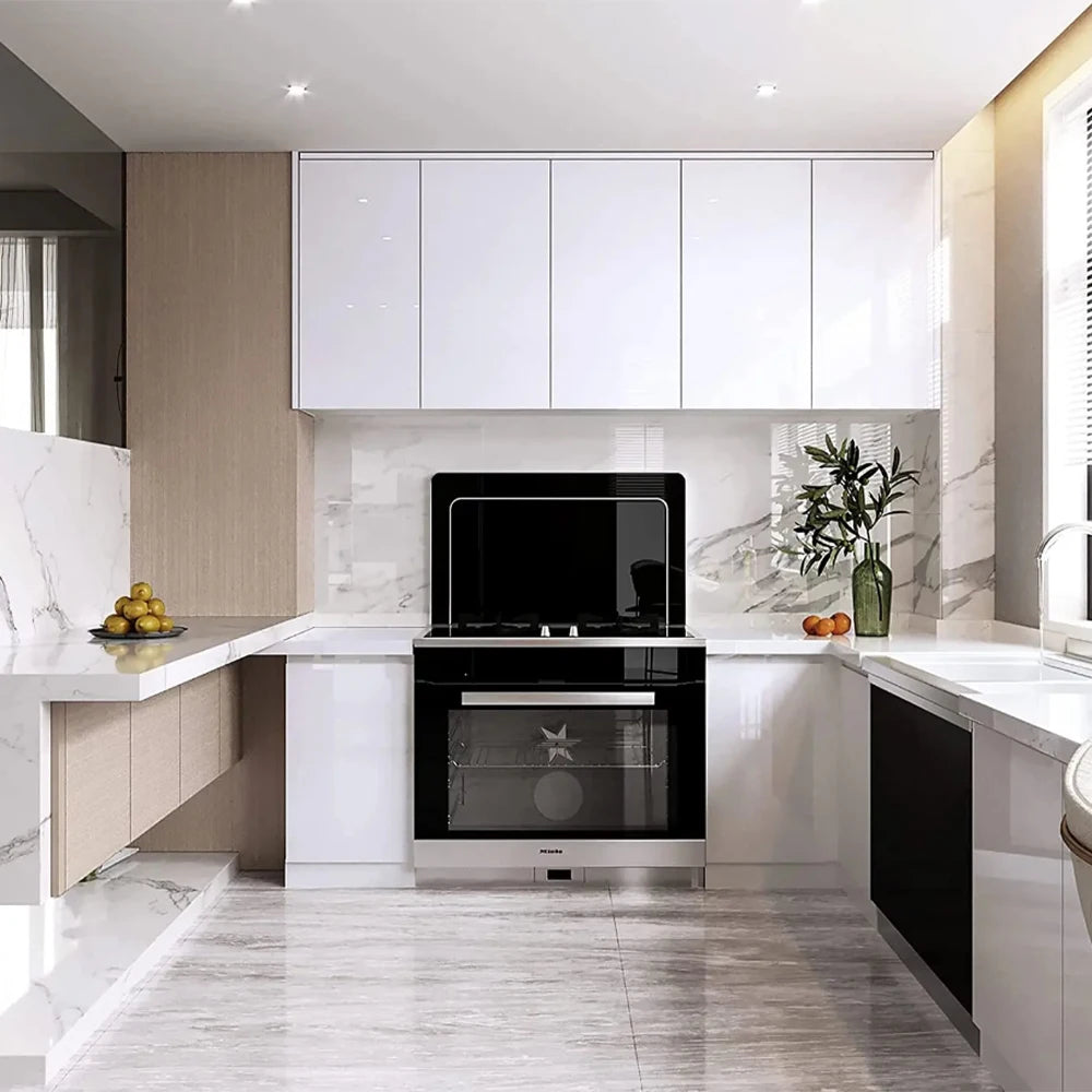 Kitchen Cabinet Pearlescent White Marble Contact Paper Vinyl Self Adhesive
