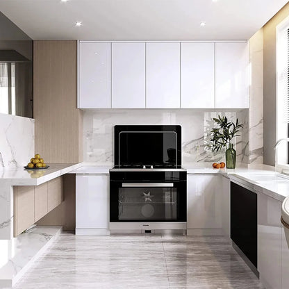 Kitchen Cabinet Pearlescent White Marble Contact Paper Vinyl Self Adhesive