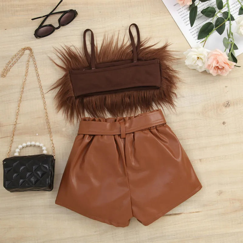 Girls' Casual Vest and Shorts Set