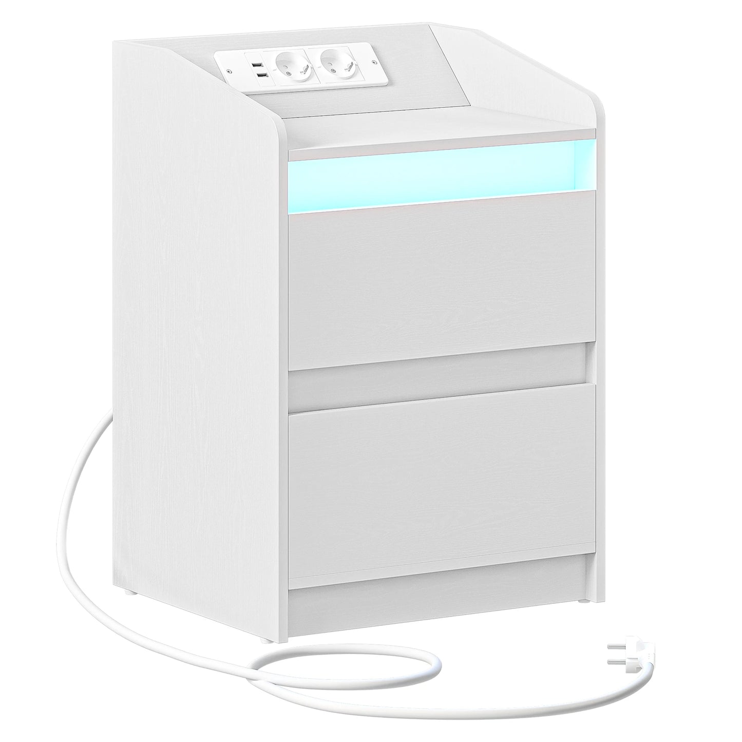 Modern Morocco Nightstand - 2 Drawer White