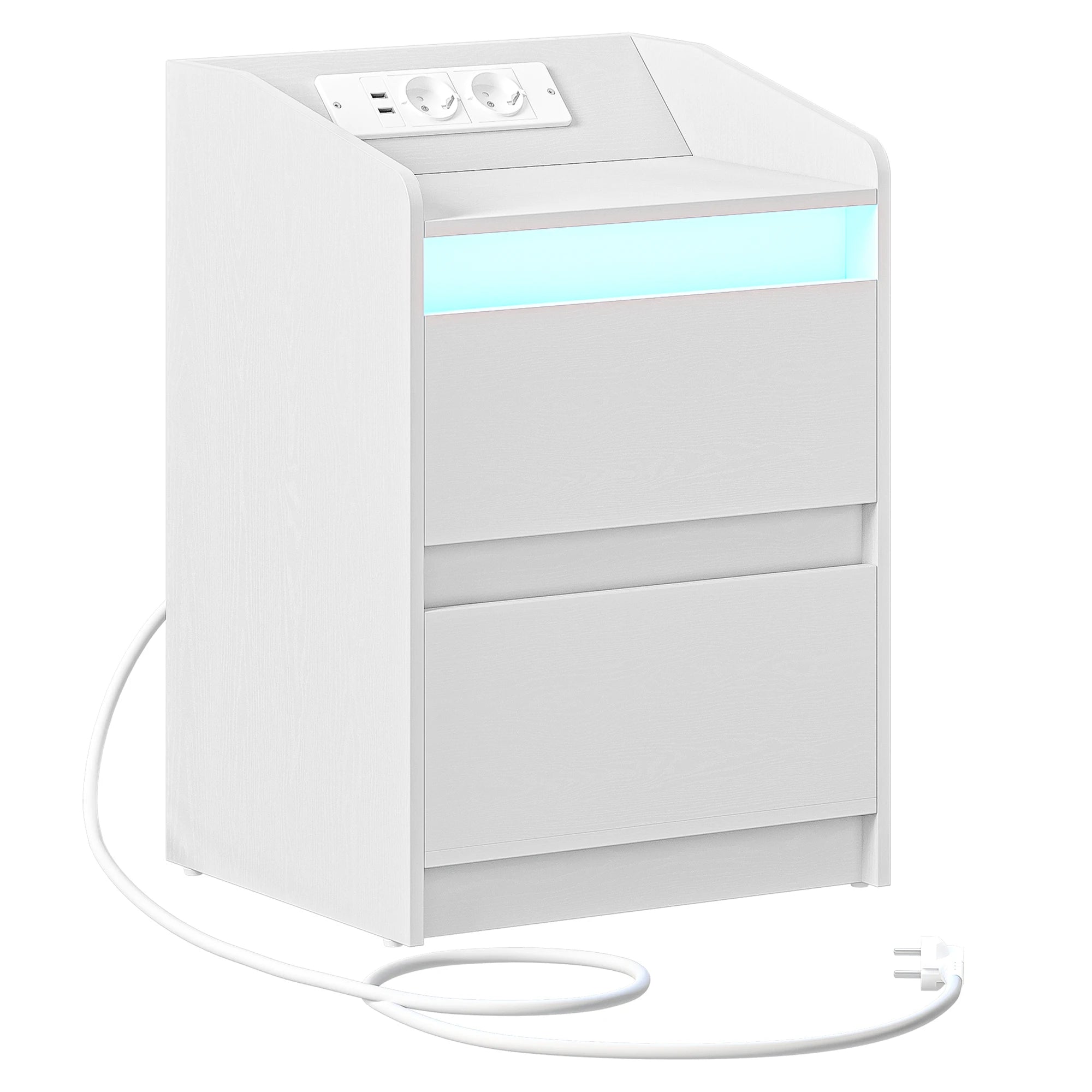 Modern Morocco Nightstand - 2 Drawer White NoEnName_Null