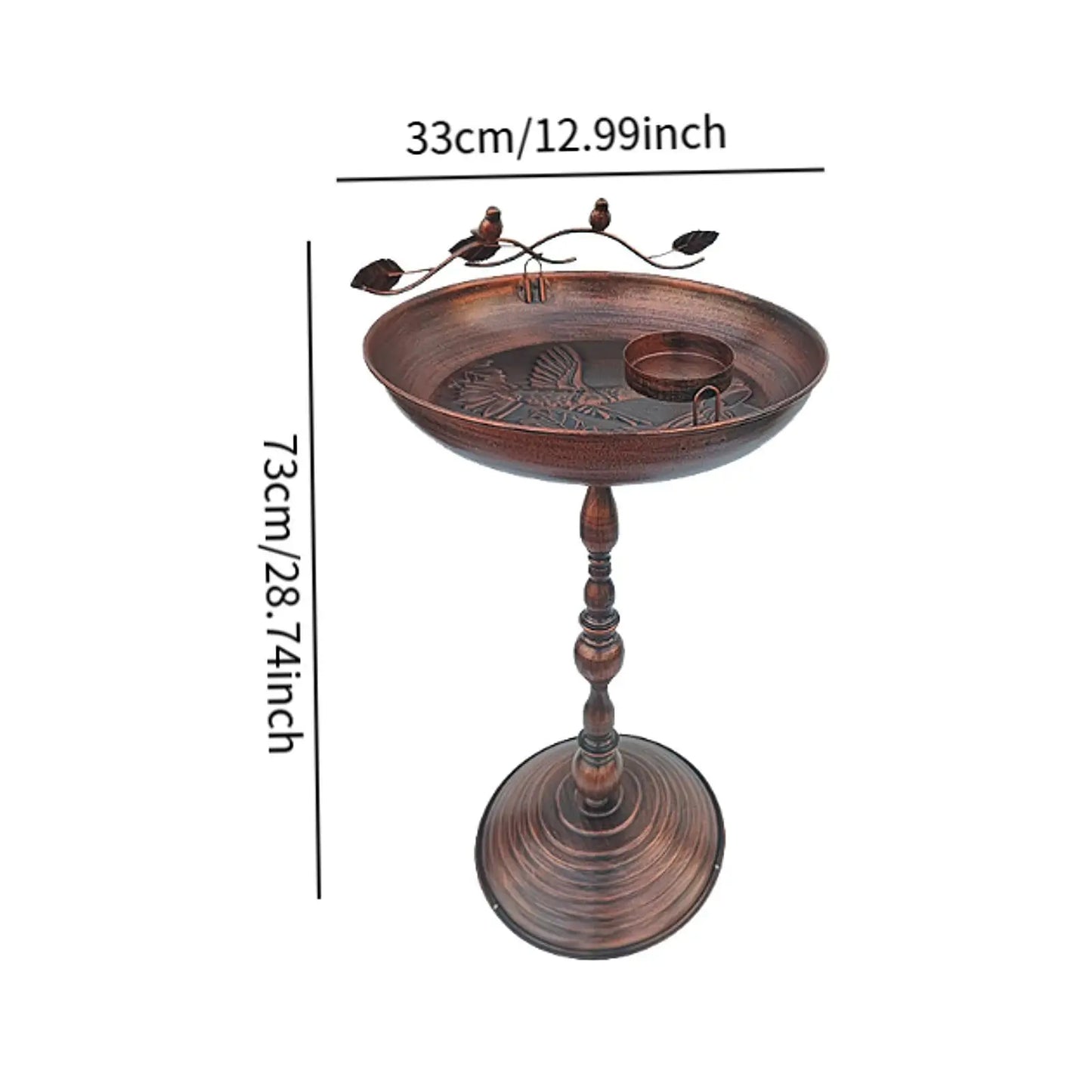 Outdoor Bird Bath - Iron Round Base Garden Feeder