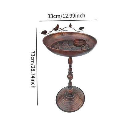 Outdoor Bird Bath - Iron Round Base Garden Feeder
