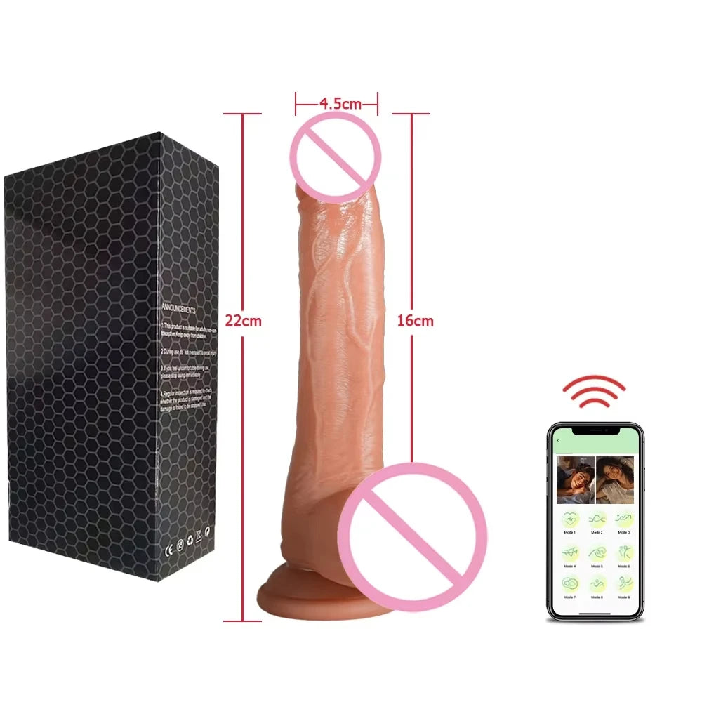 Realistic Dildo Vibrator Telescopic Female APP Remotely Controlled