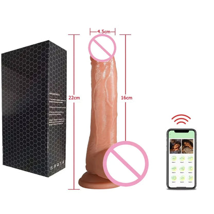 Realistic Dildo Vibrator Telescopic Female APP Remotely Controlled
