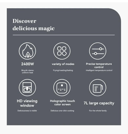 7L Electric Air Fryer Smart Multi-function Hot Convection Oven