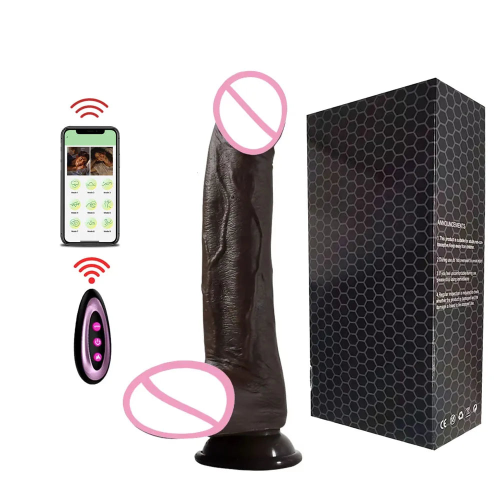 Realistic Dildo Vibrator Telescopic Female APP Remotely Controlled