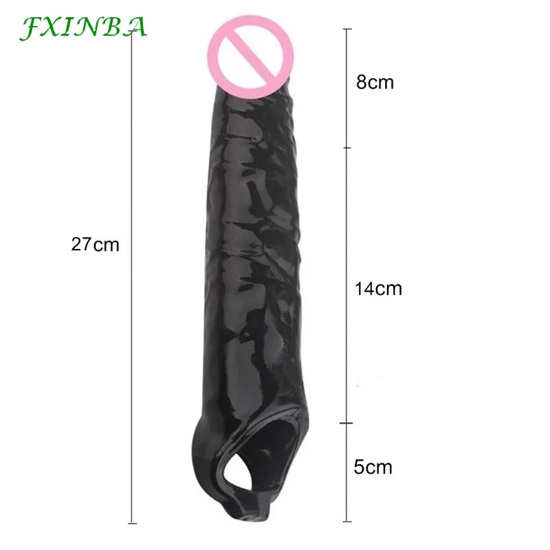 Realistic Penis Sleeve Extender huge Male Cock