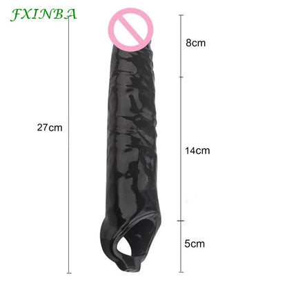 Realistic Penis Sleeve Extender huge Male Cock