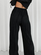 Women's Two-Piece Outfit - V-Neck Top & Wide Leg Pants NoEnName_Null