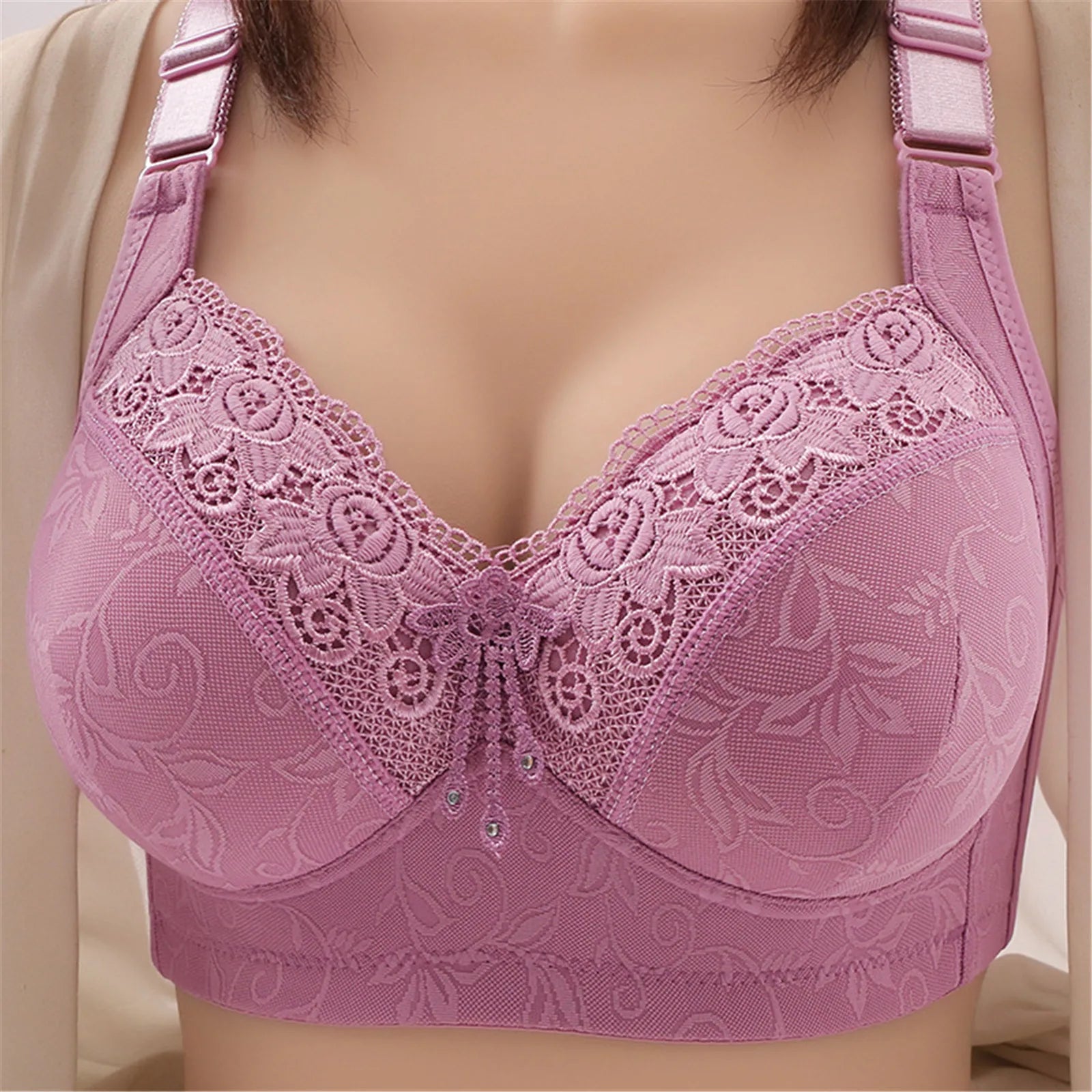 Sexy Lace Seamless Large Size Women's Sports Bra