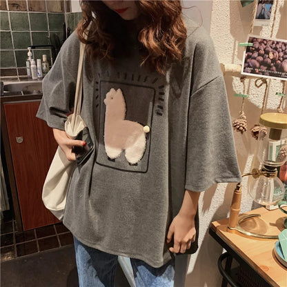 Baggy All-match T-shirts Women Casual Summer Korean Fashion