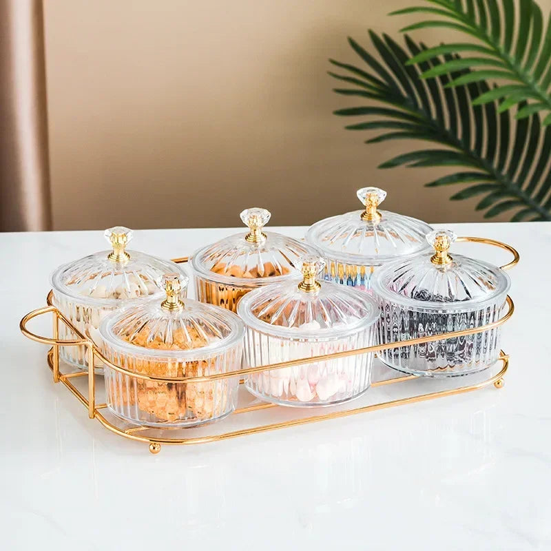 Serving Platter Glasses Bowl With Lid