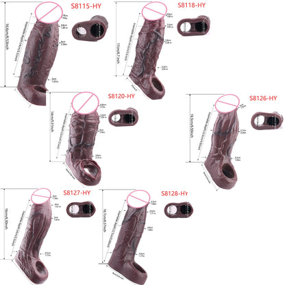 5 Styles Adult Men Penis Sleeve With Anti-drop Silicone Dick Extender