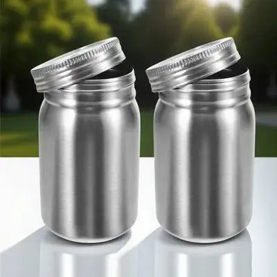 2 pcs Stainless Steel Mason Jars