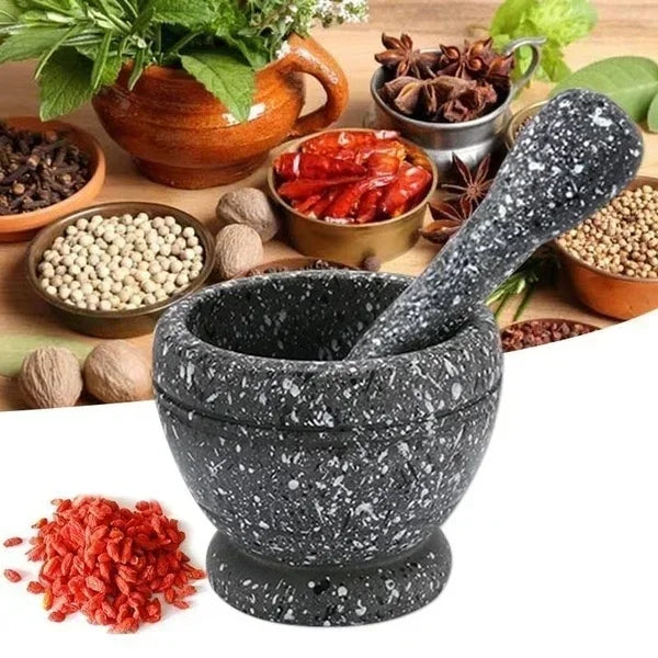 Manual Mortar & Pestle Set - Kitchen Spice and Herb Grinder