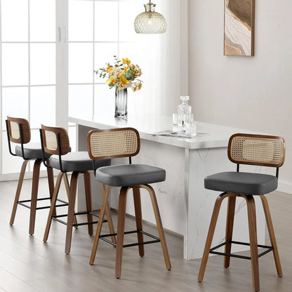 GUANGBAI Swivel Counter Height Bar Stools Set of 4