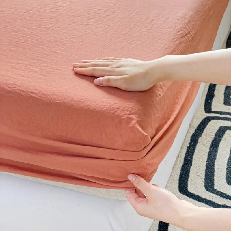 Luxury Washed Cotton Fitted Sheet