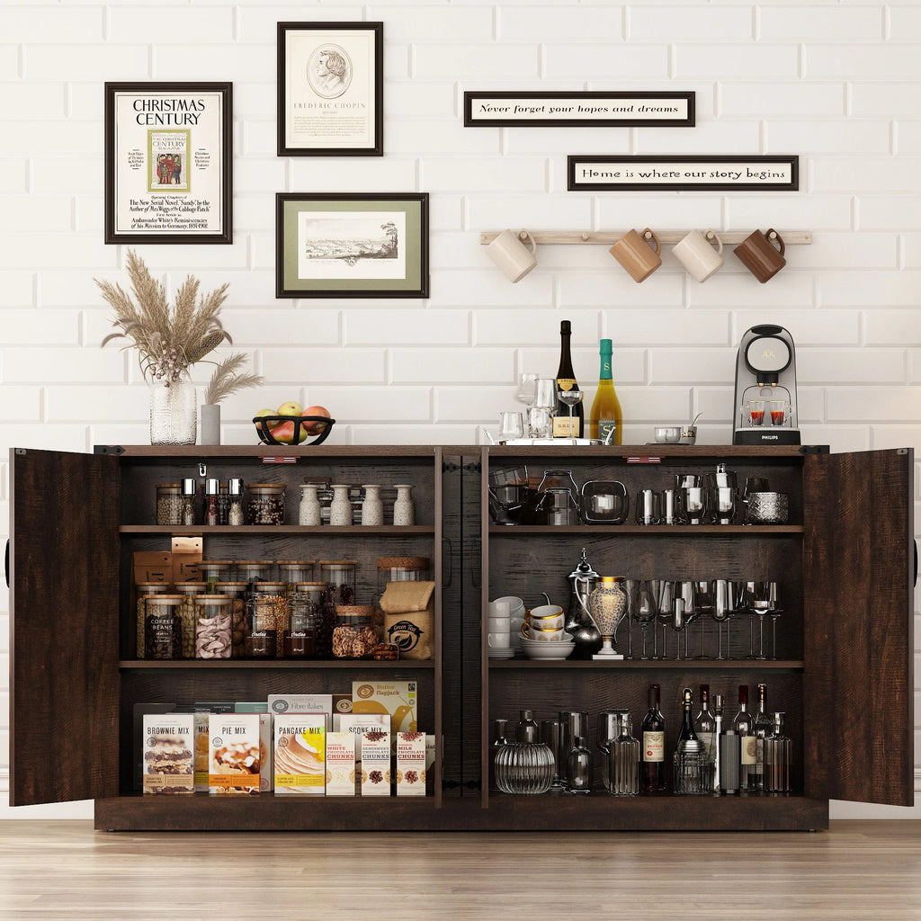 QiaoShiRen Farmhouse Sideboard Cabinet QiaoShiRen