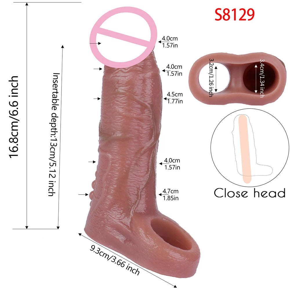 5 Styles Adult Men Penis Sleeve With Anti-drop Silicone Dick Extender