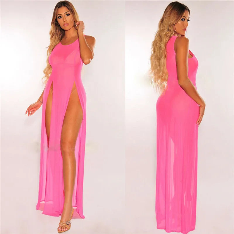 Women's Summer Beach Dress - Sleeveless Chiffon