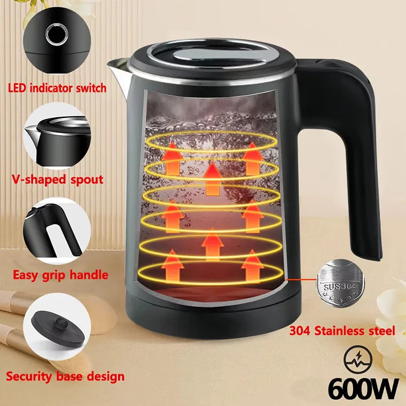 NEW Electric kettle Tea and coffee 0.5L stainless steel portable