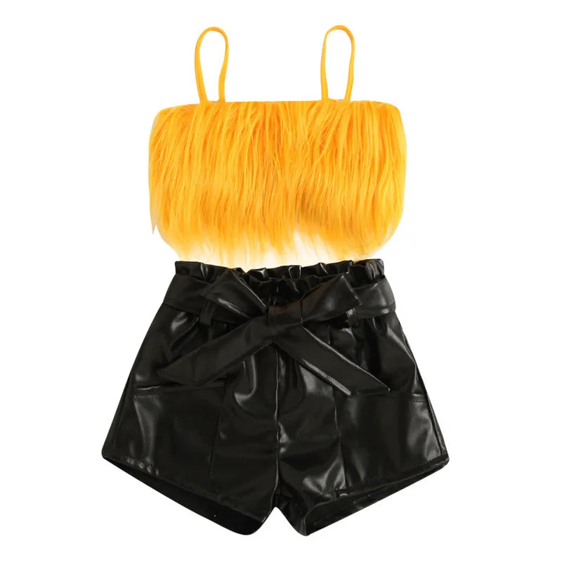 Girls' Casual Vest and Shorts Set