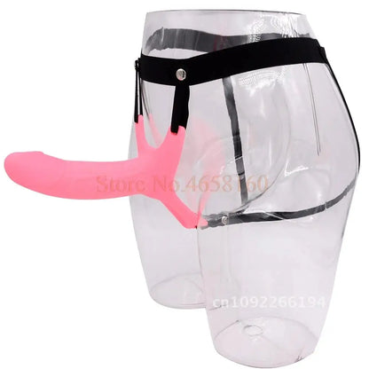 Full Silicone Strappy Hollow Penis Extender Strapon Dildo