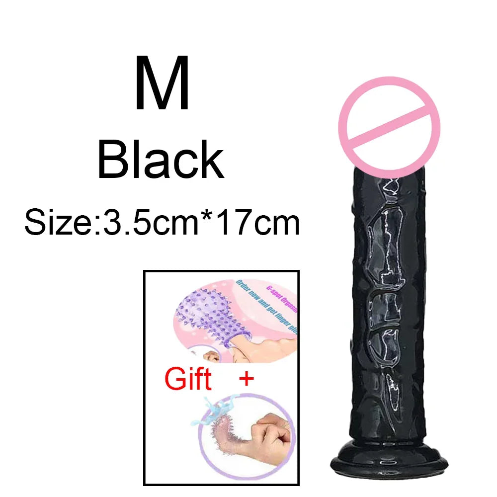 Realistic G-Spot Jelly Dildo Silicone Penis with Suction Cup
