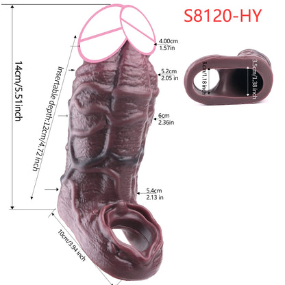 5 Styles Adult Men Penis Sleeve With Anti-drop Silicone Dick Extender