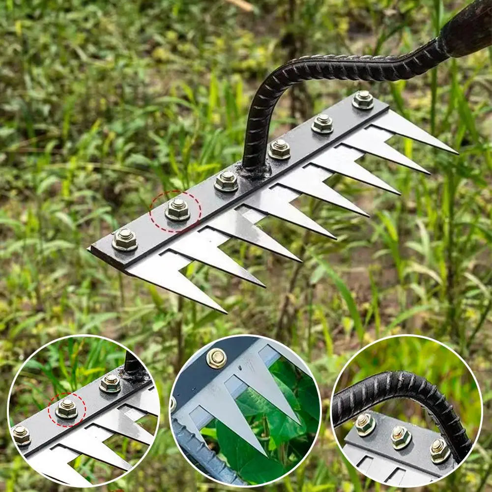 KITPIPI Carbon Steel Garden Rake