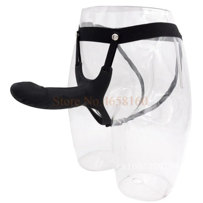 Full Silicone Strappy Hollow Penis Extender Strapon Dildo