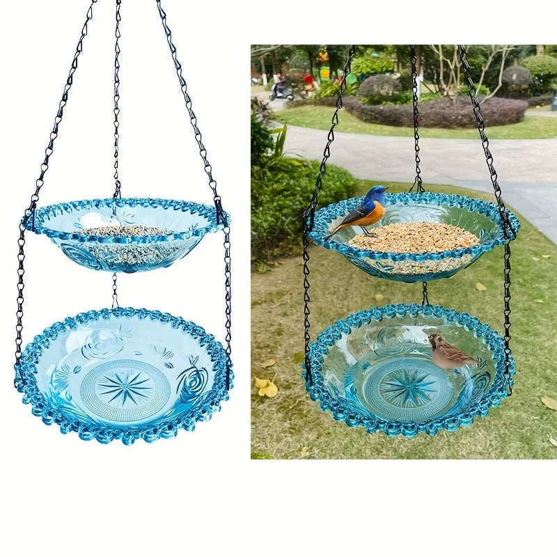 PC Plastic Bird Feeder - No Battery Hanging Garden Feeder
