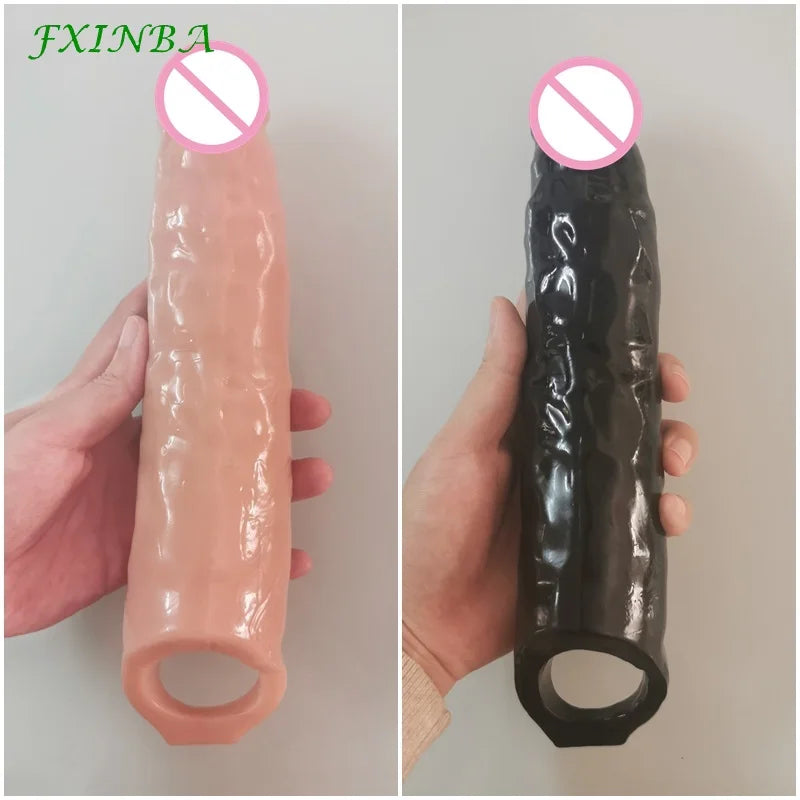 Realistic Penis Sleeve Extender huge Male Cock