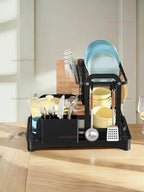 2-Tier Dish Drying Rack with Drainage Basket – Expandable Kitchen Sink Organizer The Max Mall
