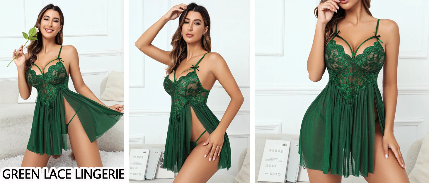 Elegant Lace Babydoll Nightgown