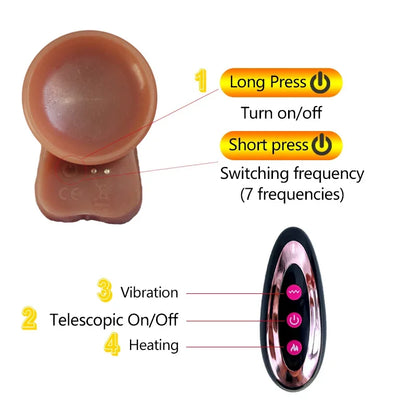 Heating Thrusting dildo Vibrator with Suction Cup