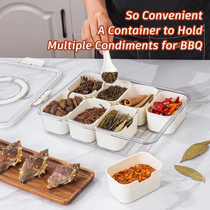 Premium Divided Serving Tray with Secure Lid and Ergonomic Handle