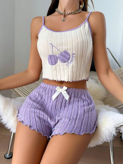 Summer Floral Pajama Set - Spaghetti Strap