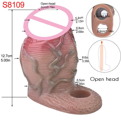 5 Styles Adult Men Penis Sleeve With Anti-drop Silicone Dick Extender