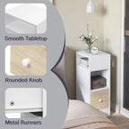 WOLTU 2PCS Narrow Bedside Table Nightstand with Open Shelves The Max Mall