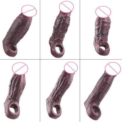 5 Styles Adult Men Penis Sleeve With Anti-drop Silicone Dick Extender