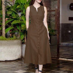 Women's V-Neck Sleeveless A-Line Dress - Office & Casual Wear The Max Mall